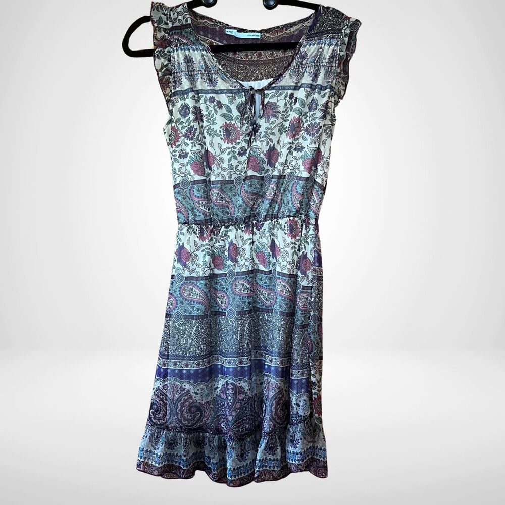 Maurices Women's Floral Boho Chic Western Paisley Sleeveless Dress, Medium M